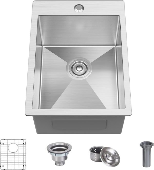 Modern Stainless Steel Kitchen Sink with Deep Basin Design