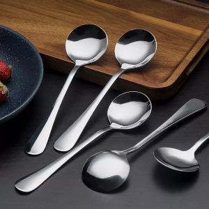 Elegant Stainless Steel Spoon with Polish Handle for Comfort