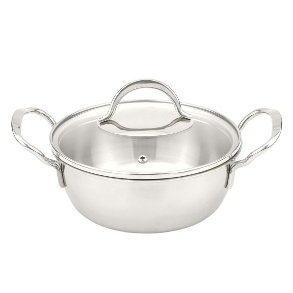 Durable Stainless Steel Stock Pot with Heat-Resistant Handles for Soup and Stew Making