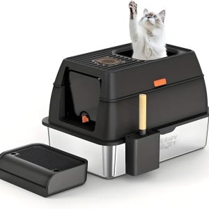 Durable Cat Litter Box with Easy Cleaning Features for Cats