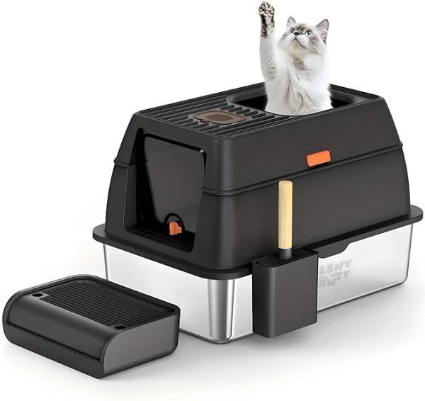 Durable Cat Litter Box with Easy Cleaning Features for Cats