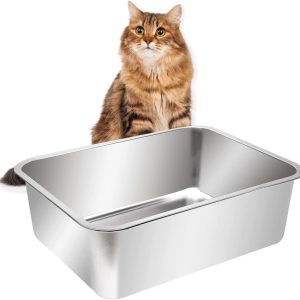 Square Cat Litter Box Designed for Easy Maintenance and Care