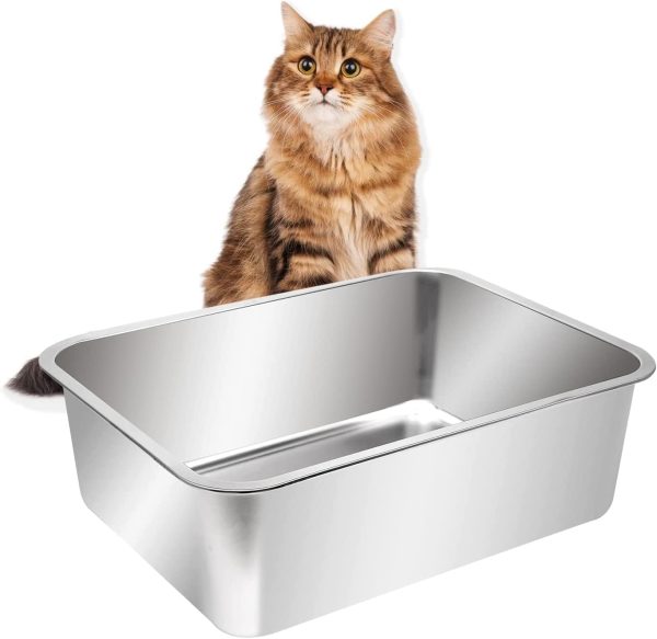 Square Cat Litter Box Designed for Easy Maintenance and Care