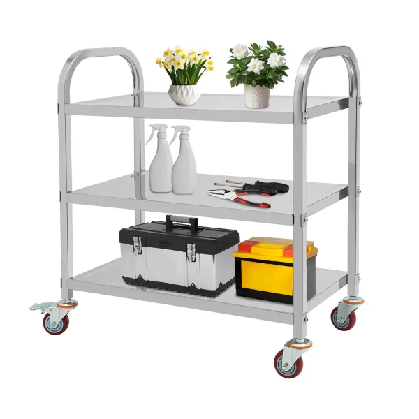 Stainless Steel Commercial Hand Truck Kitchen Trolley Cart with Polish Processing