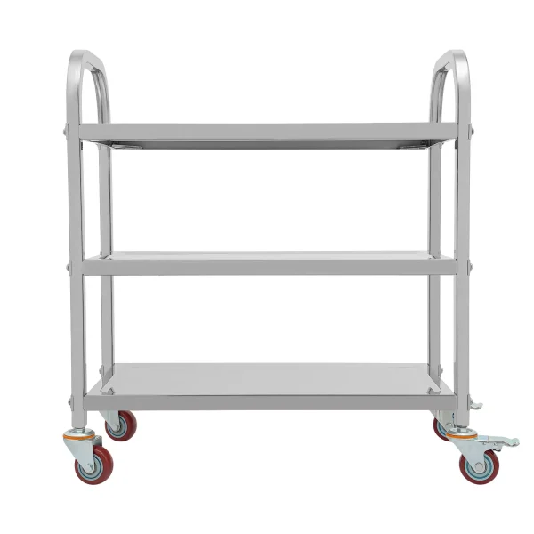 Stainless Steel Commercial Hand Truck Kitchen Trolley Cart with Polish Processing - Image 3