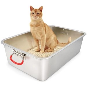 Multicats Easy Cleaning Box with Durable Stainless Steel Finish